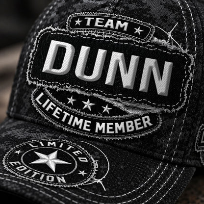 DUNN TC03 HH79  Personalized Black Camo Baseball Cap, Custom Name Family Hat