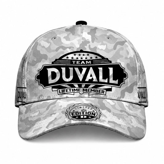 DUVALL TC01 HH79 Team Your Name Hat, Personalized Camo Baseball Cap, Custom Family Gift, Gift for Him Her