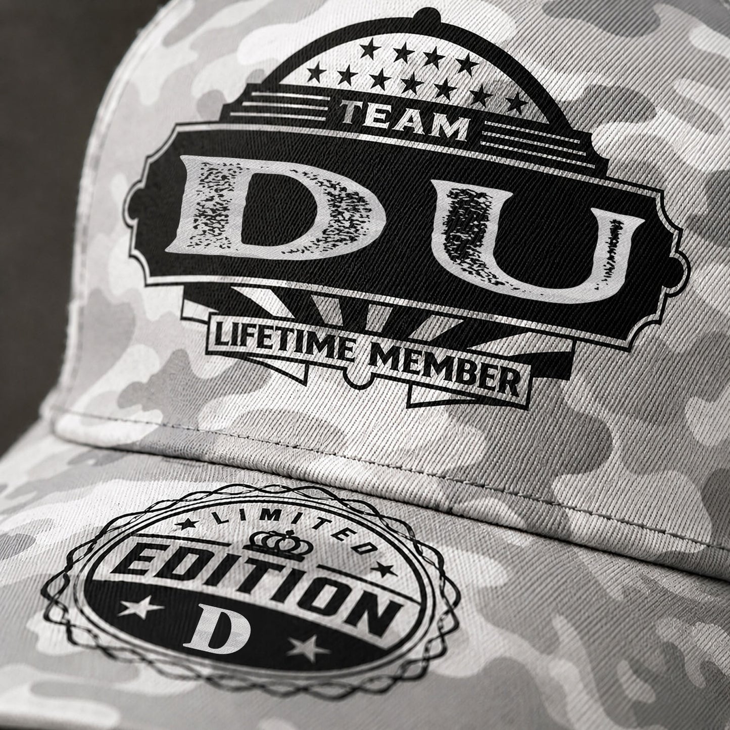 DU TC01 HH79 Team Your Name Hat, Personalized Camo Baseball Cap, Custom Family Gift, Gift for Him Her