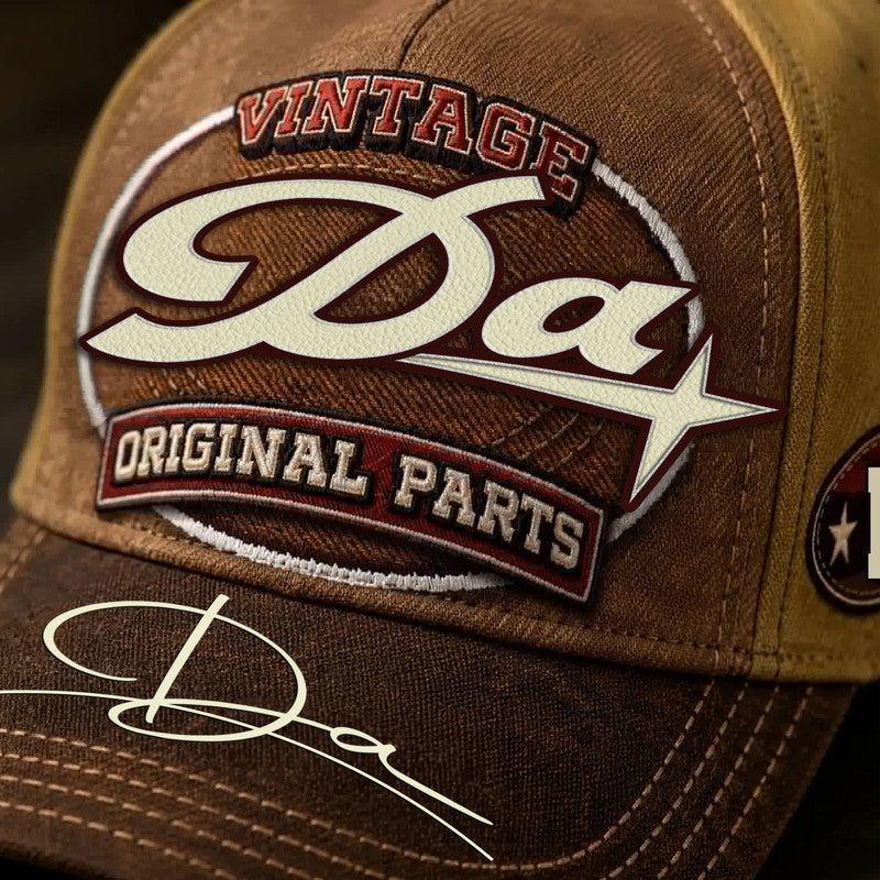 DA TC02 HH79  Personalized Name Baseball Cap, Vintage Retro Hat, Custom Gift for Him & Her