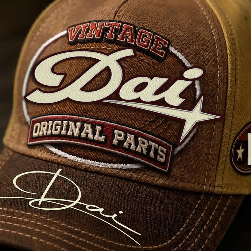 DAI TC02 HH79  Personalized Name Baseball Cap, Vintage Retro Hat, Custom Gift for Him & Her