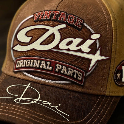 DAI TC02 HH79  Personalized Name Baseball Cap, Vintage Retro Hat, Custom Gift for Him & Her