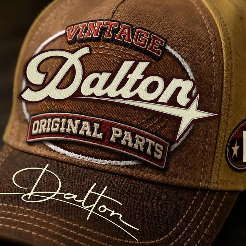 DALTON TC02 HH79  Personalized Name Baseball Cap, Vintage Retro Hat, Custom Gift for Him & Her