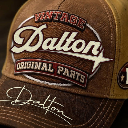 DALTON TC02 HH79  Personalized Name Baseball Cap, Vintage Retro Hat, Custom Gift for Him & Her