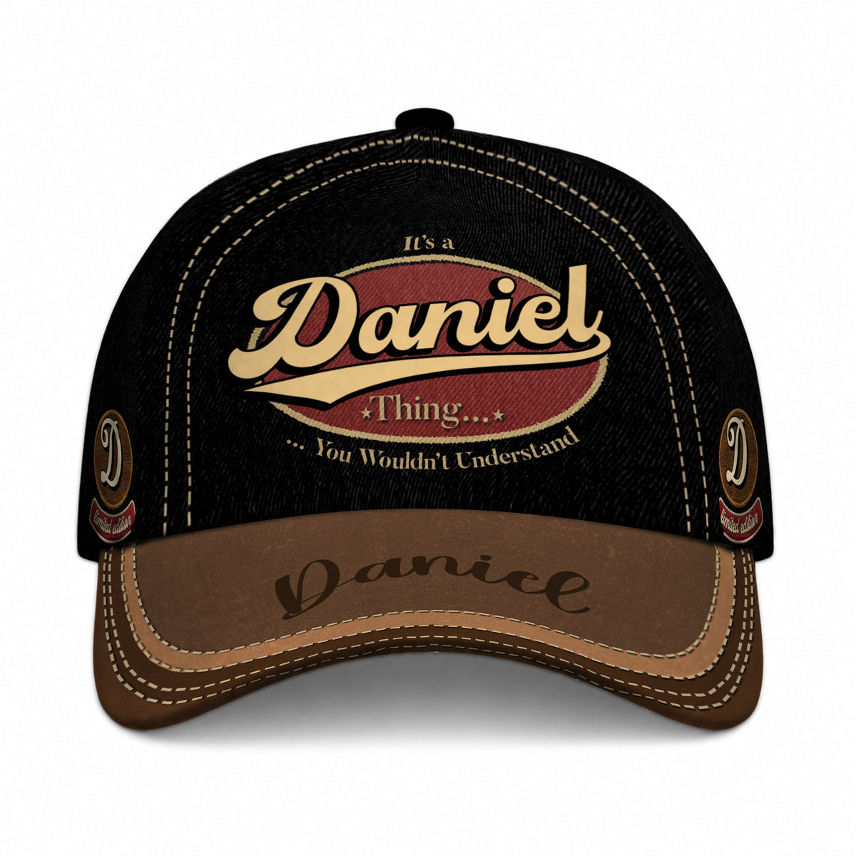 DANIEL  TC06 HH79 Personalized Distressed Baseball Cap, Custom Retro Trucker Hat, Statement Dad Cap