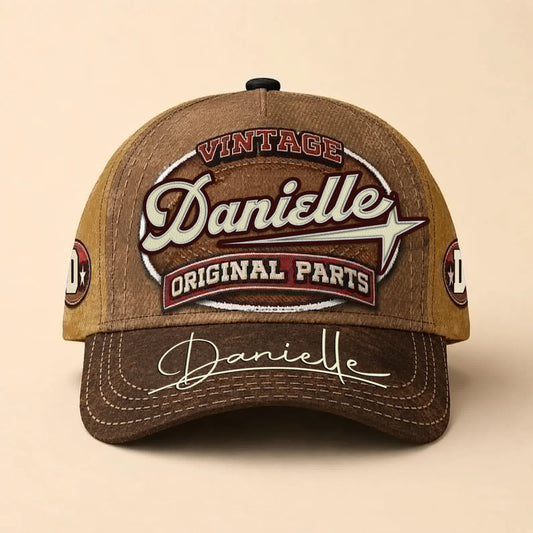 DANIELLE TC02 HH79  Personalized Name Baseball Cap, Vintage Retro Hat, Custom Gift for Him & Her
