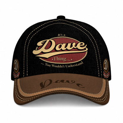 DAVE  TC06 HH79 Personalized Distressed Baseball Cap, Custom Retro Trucker Hat, Statement Dad Cap