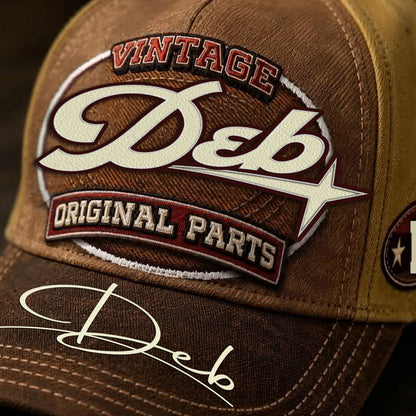 DEB TC02 HH79  Personalized Name Baseball Cap, Vintage Retro Hat, Custom Gift for Him & Her