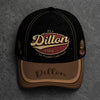 DILLON  TC06 HH79 Personalized Distressed Baseball Cap, Custom Retro Trucker Hat, Statement Dad Cap