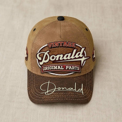 DONALD TC02 HH79  Personalized Name Baseball Cap, Vintage Retro Hat, Custom Gift for Him & Her