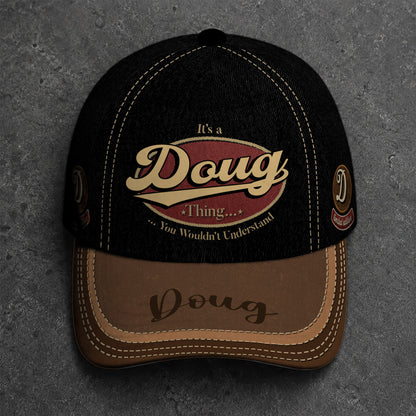 DOUG  TC06 HH79 Personalized Distressed Baseball Cap, Custom Retro Trucker Hat, Statement Dad Cap