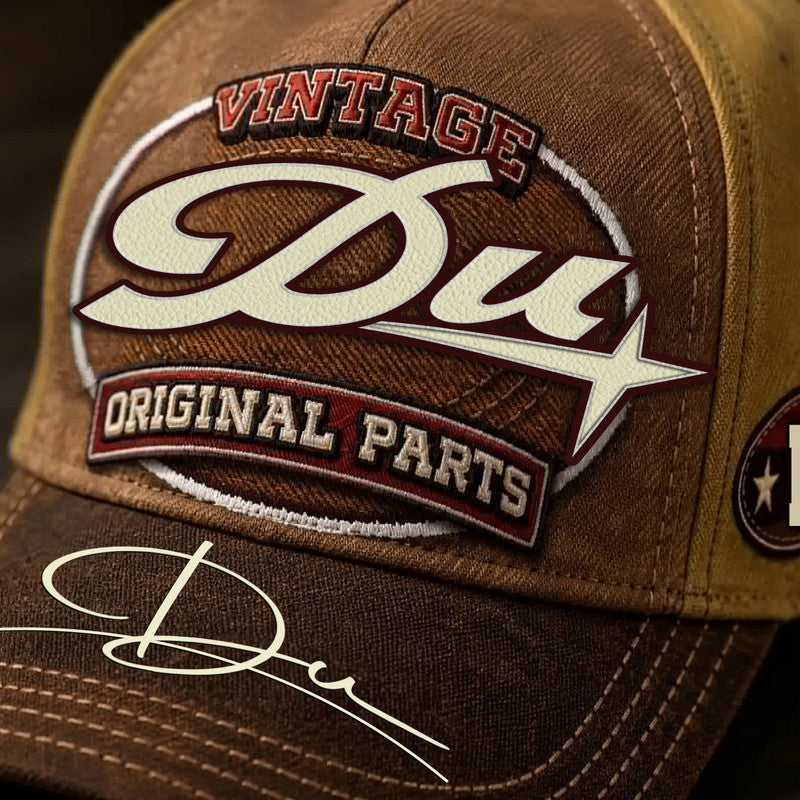 DU TC02 HH79  Personalized Name Baseball Cap, Vintage Retro Hat, Custom Gift for Him & Her