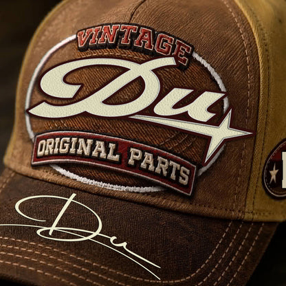 DU TC02 HH79  Personalized Name Baseball Cap, Vintage Retro Hat, Custom Gift for Him & Her