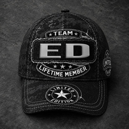 ED TC03 HH79  Personalized Black Camo Baseball Cap, Custom Name Family Hat