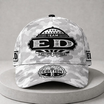 ED TC01 HH79 Team Your Name Hat, Personalized Camo Baseball Cap, Custom Family Gift, Gift for Him Her