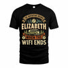 ELIZABETH TT898-K6-229 – Personalized Funny Camping Quote Apparel “The Adventure Begins When The WiFi Ends”
