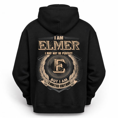 ELMER 2K-101–Personalized Name Quote Apparel “I Am NAME May Not Be Perfect But I Am Limited Edition”