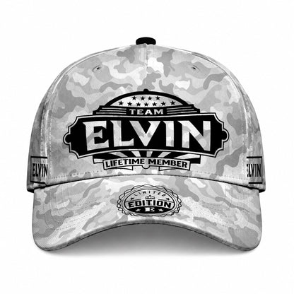 ELVIN TC01 HH79 Team Your Name Hat, Personalized Camo Baseball Cap, Custom Family Gift, Gift for Him Her