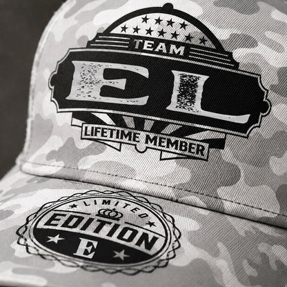EL TC01 HH79 Team Your Name Hat, Personalized Camo Baseball Cap, Custom Family Gift, Gift for Him Her