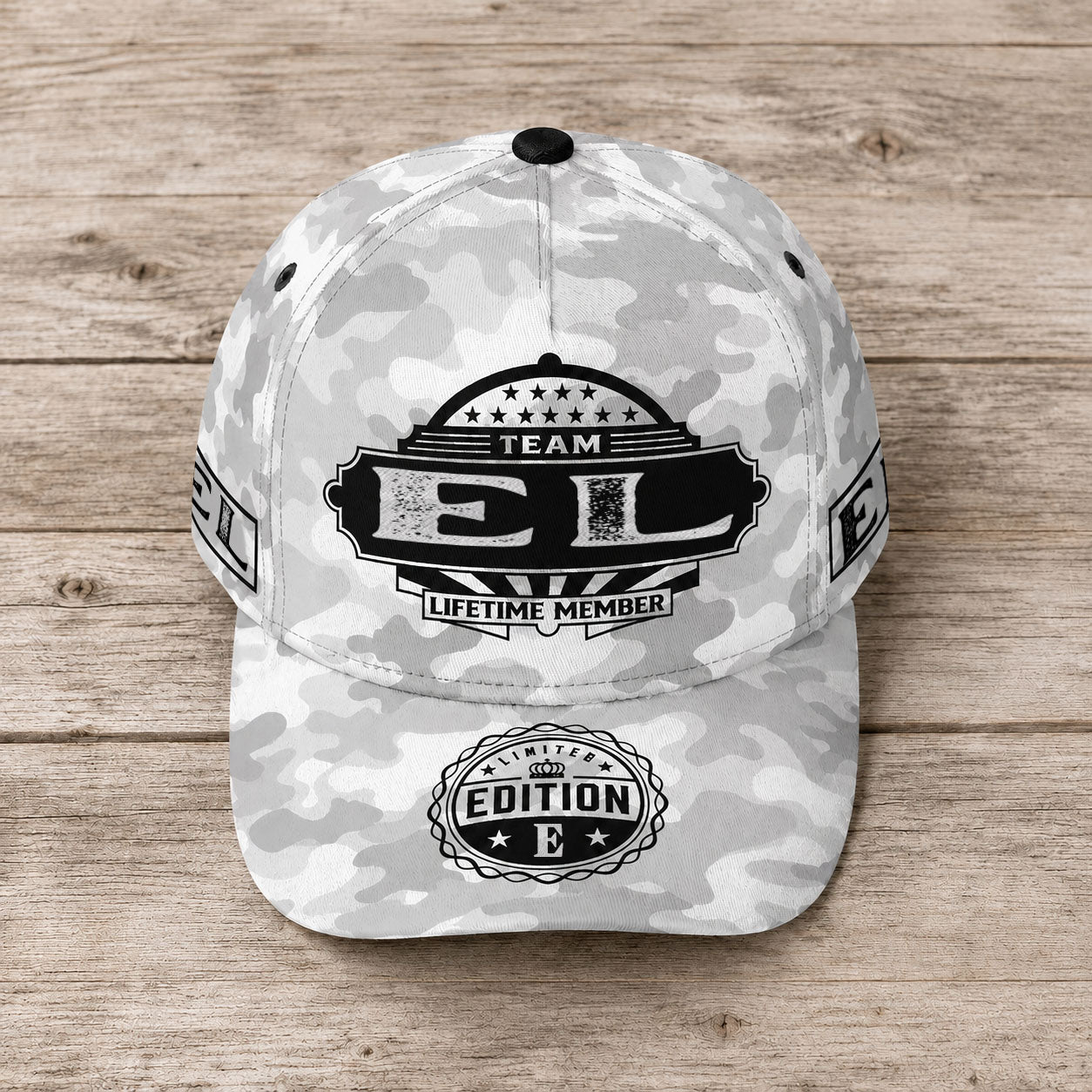 EL TC01 HH79 Team Your Name Hat, Personalized Camo Baseball Cap, Custom Family Gift, Gift for Him Her