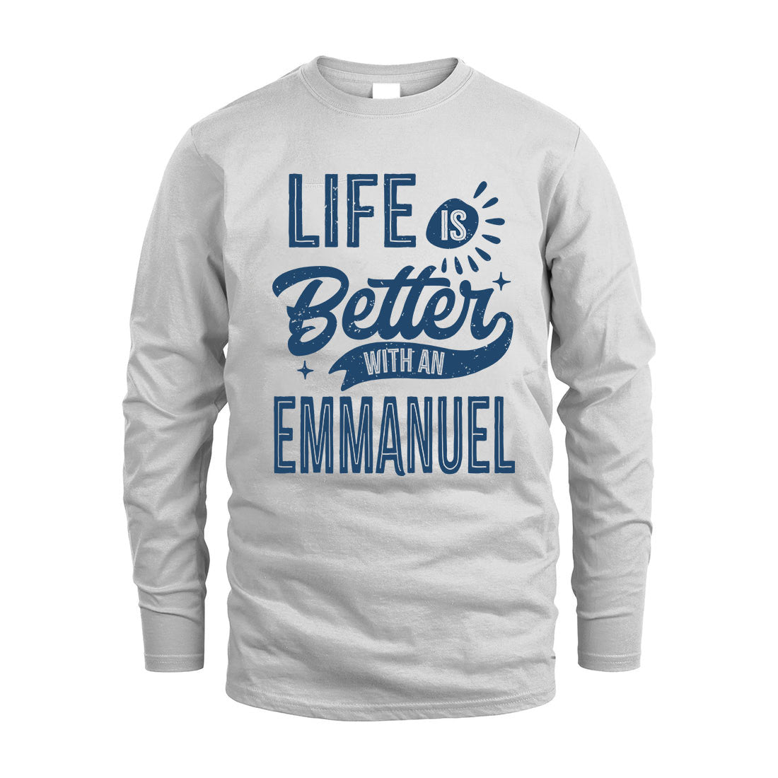 EMMANUEL HH88-K2–Personalized Name Quote T-Shirt Life Is Better With Unisex Gift