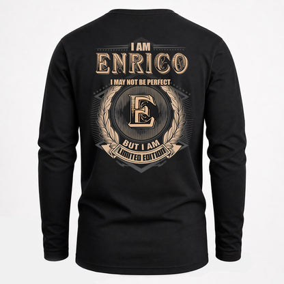 ENRICO 2K-101–Personalized Name Quote Apparel “I Am NAME May Not Be Perfect But I Am Limited Edition”