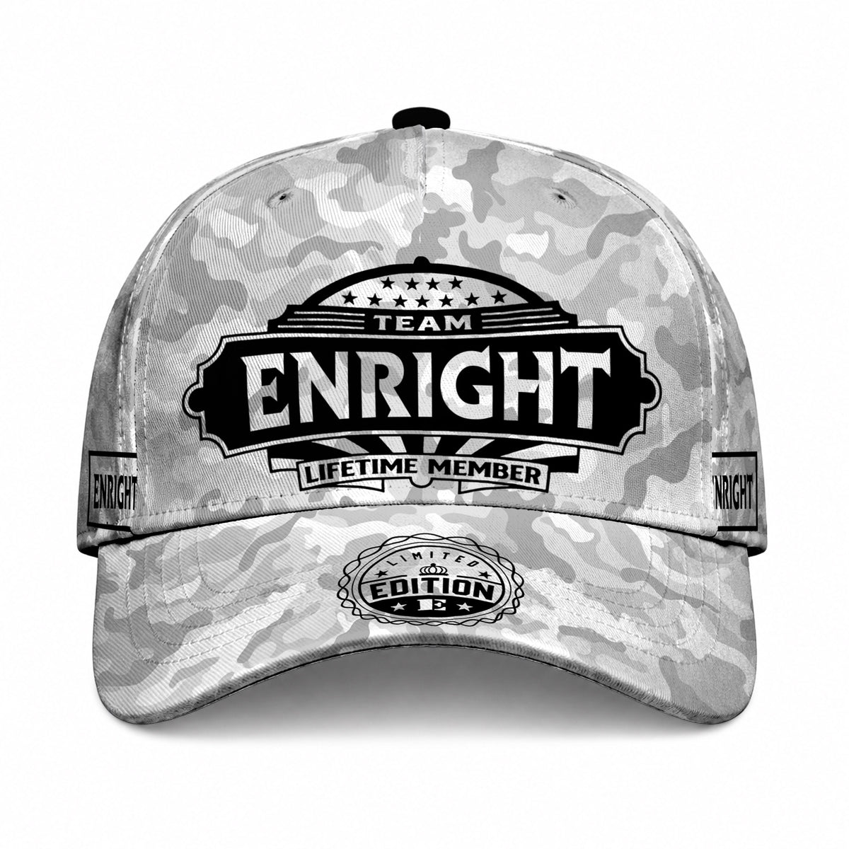 ENRIGHT TC01 HH79 Team Your Name Hat, Personalized Camo Baseball Cap, Custom Family Gift, Gift for Him Her