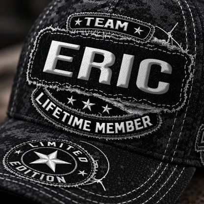 ERIC TC03 HH79  Personalized Black Camo Baseball Cap, Custom Name Family Hat
