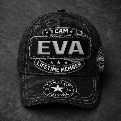 EVA TC03 HH79  Personalized Black Camo Baseball Cap, Custom Name Family Hat