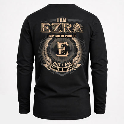 EZRA 2K-101–Personalized Name Quote Apparel “I Am NAME May Not Be Perfect But I Am Limited Edition”