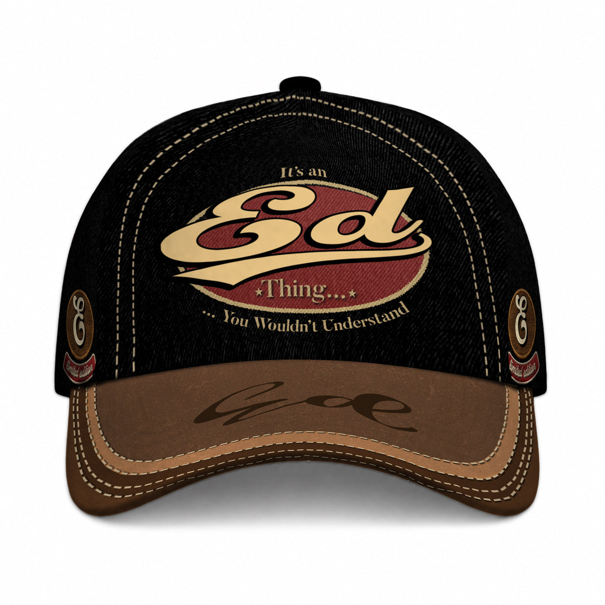ED  TC06 HH79 Personalized Distressed Baseball Cap, Custom Retro Trucker Hat, Statement Dad Cap