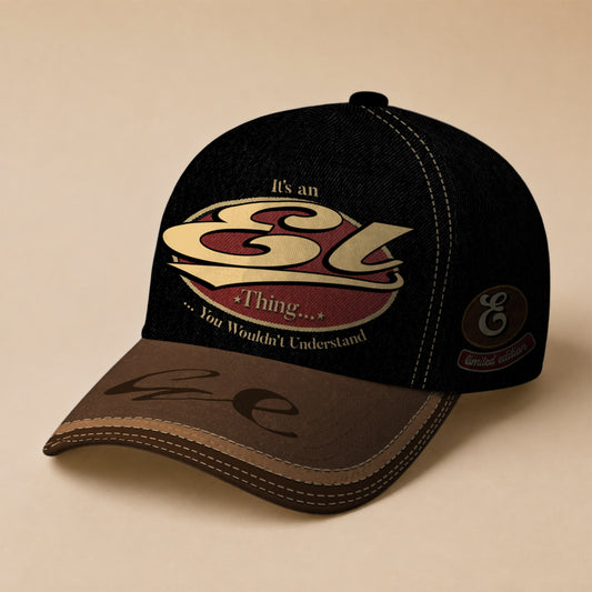 EL  TC06 HH79 Personalized Distressed Baseball Cap, Custom Retro Trucker Hat, Statement Dad Cap