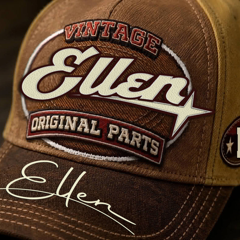 ELLEN TC02 HH79  Personalized Name Baseball Cap, Vintage Retro Hat, Custom Gift for Him & Her