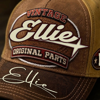 ELLIE TC02 HH79  Personalized Name Baseball Cap, Vintage Retro Hat, Custom Gift for Him & Her