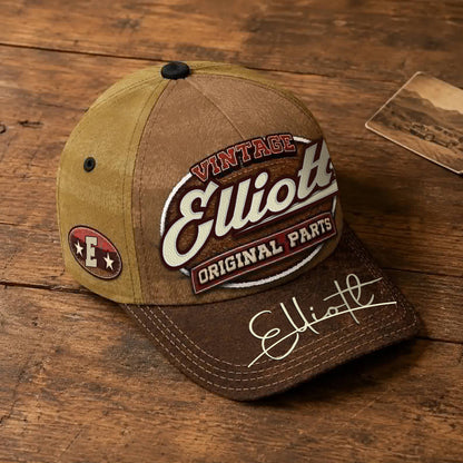 ELLIOTT TC02 HH79  Personalized Name Baseball Cap, Vintage Retro Hat, Custom Gift for Him & Her