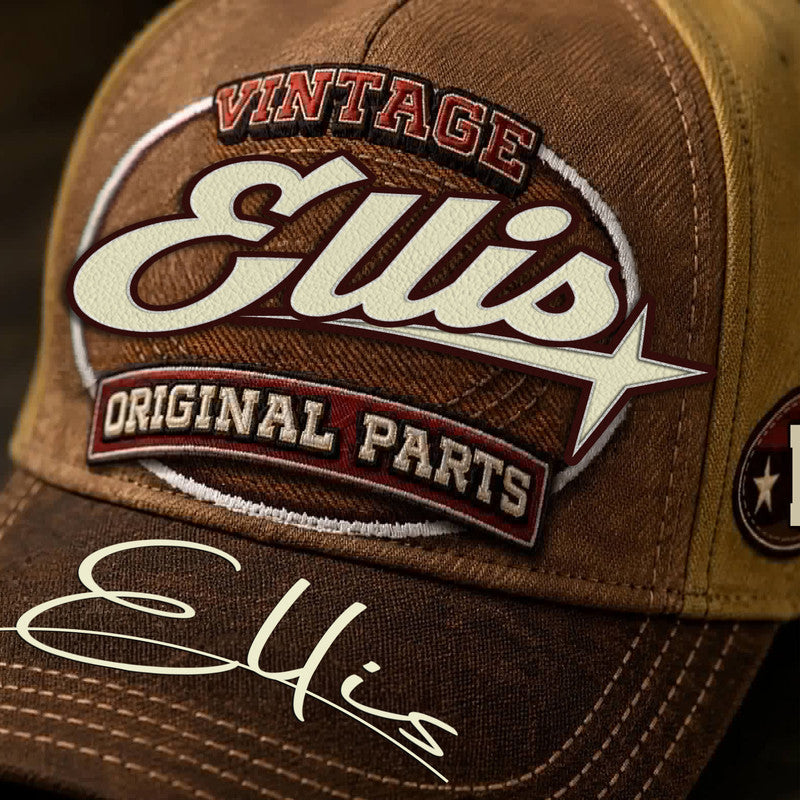ELLIS TC02 HH79  Personalized Name Baseball Cap, Vintage Retro Hat, Custom Gift for Him & Her