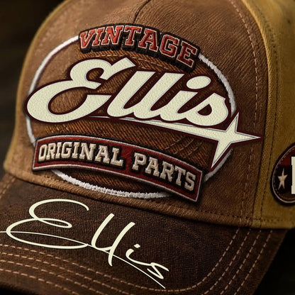 ELLIS TC02 HH79  Personalized Name Baseball Cap, Vintage Retro Hat, Custom Gift for Him & Her