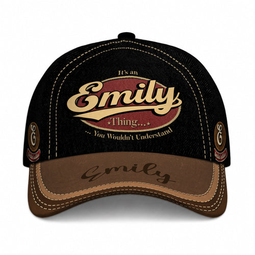 EMILY  TC06 HH79 Personalized Distressed Baseball Cap, Custom Retro Trucker Hat, Statement Dad Cap