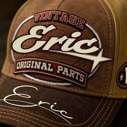 ERIC TC02 HH79  Personalized Name Baseball Cap, Vintage Retro Hat, Custom Gift for Him & Her