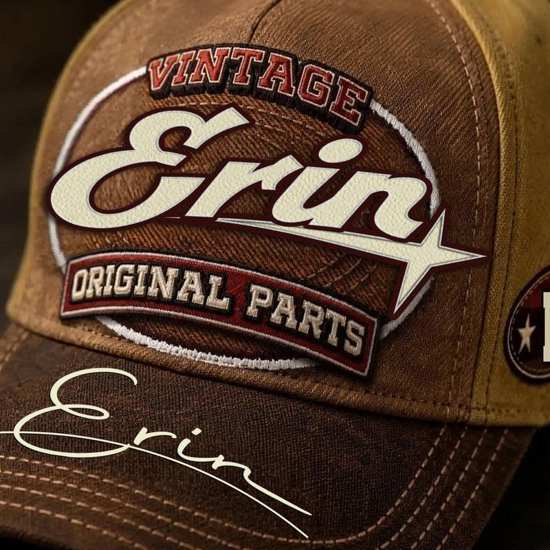 ERIN TC02 HH79  Personalized Name Baseball Cap, Vintage Retro Hat, Custom Gift for Him & Her