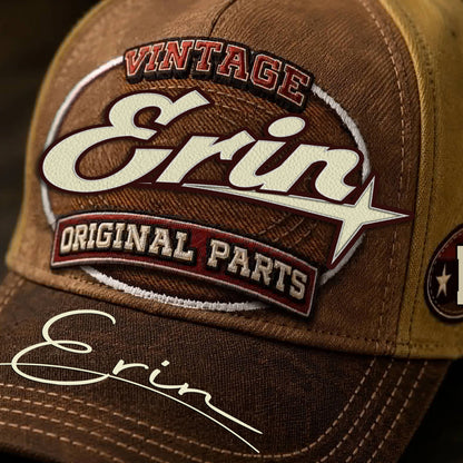 ERIN TC02 HH79  Personalized Name Baseball Cap, Vintage Retro Hat, Custom Gift for Him & Her