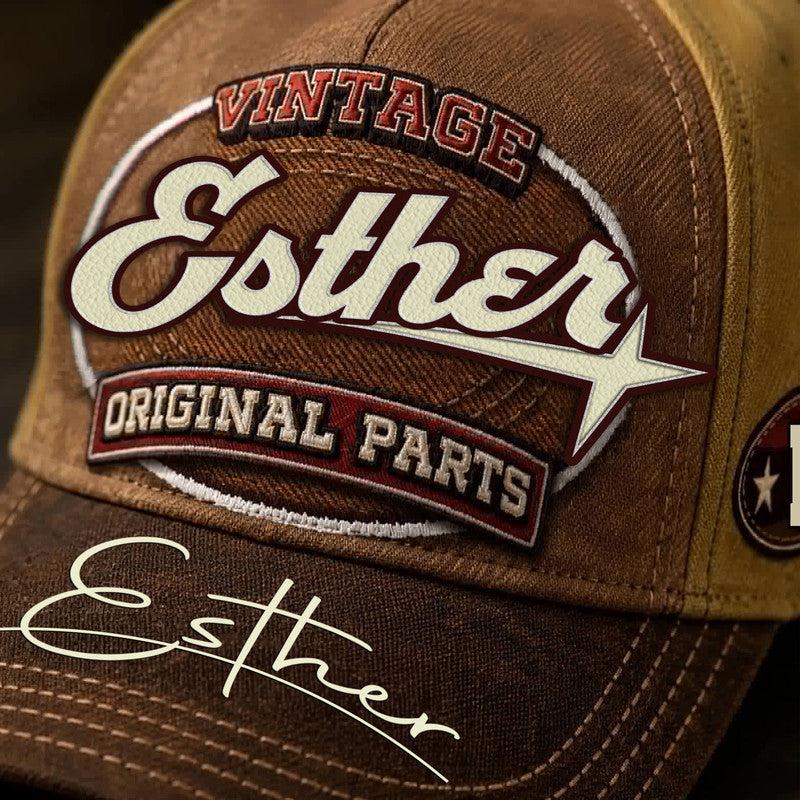 ESTHER TC02 HH79  Personalized Name Baseball Cap, Vintage Retro Hat, Custom Gift for Him & Her