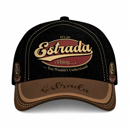 ESTRADA  TC06 HH79 Personalized Distressed Baseball Cap, Custom Retro Trucker Hat, Statement Dad Cap