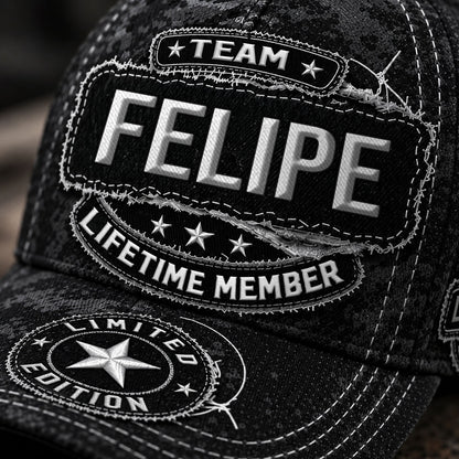 FELIPE TC03 HH79  Personalized Black Camo Baseball Cap, Custom Name Family Hat