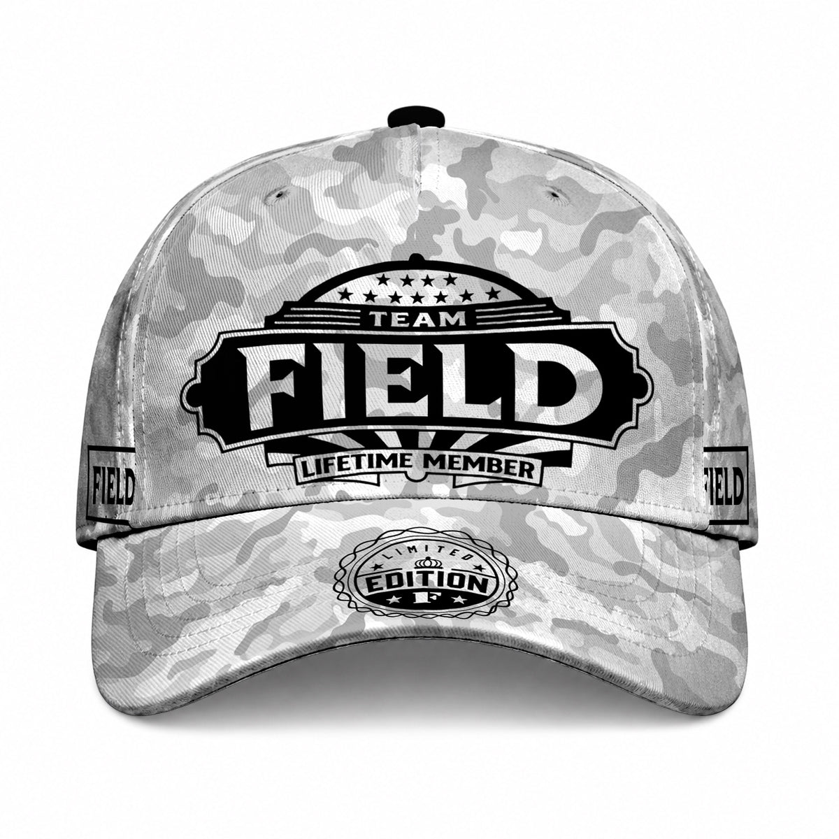 FIELD TC01 HH79 Team Your Name Hat, Personalized Camo Baseball Cap, Custom Family Gift, Gift for Him Her