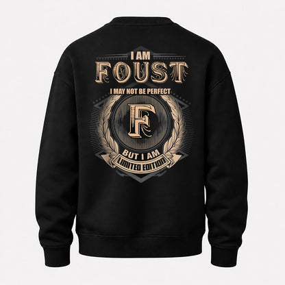 FOUST 2K-101–Personalized Name Quote Apparel “I Am NAME May Not Be Perfect But I Am Limited Edition”