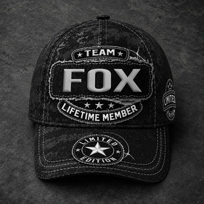 FOX TC03 HH79  Personalized Black Camo Baseball Cap, Custom Name Family Hat