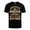 FRANCISCO TT898-K6-229 – Personalized Funny Camping Quote Apparel “The Adventure Begins When The WiFi Ends”
