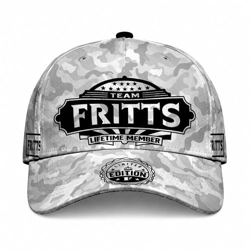 FRITTS TC01 HH79 Team Your Name Hat, Personalized Camo Baseball Cap, Custom Family Gift, Gift for Him Her
