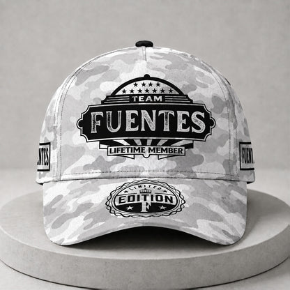 FUENTES TC01 HH79 Team Your Name Hat, Personalized Camo Baseball Cap, Custom Family Gift, Gift for Him Her